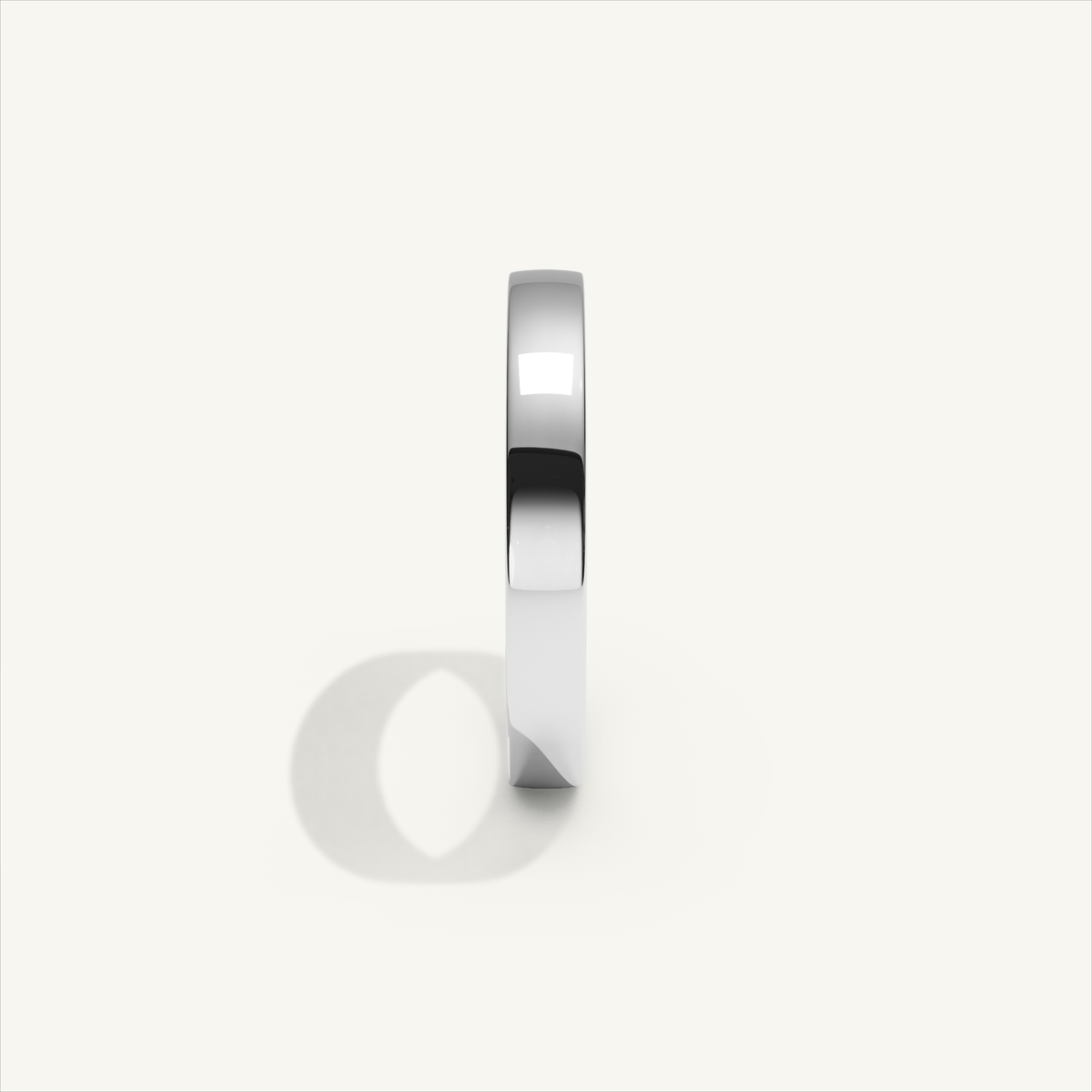 ECHELON 3 mm — 18K white gold plain wedding band, product view 3