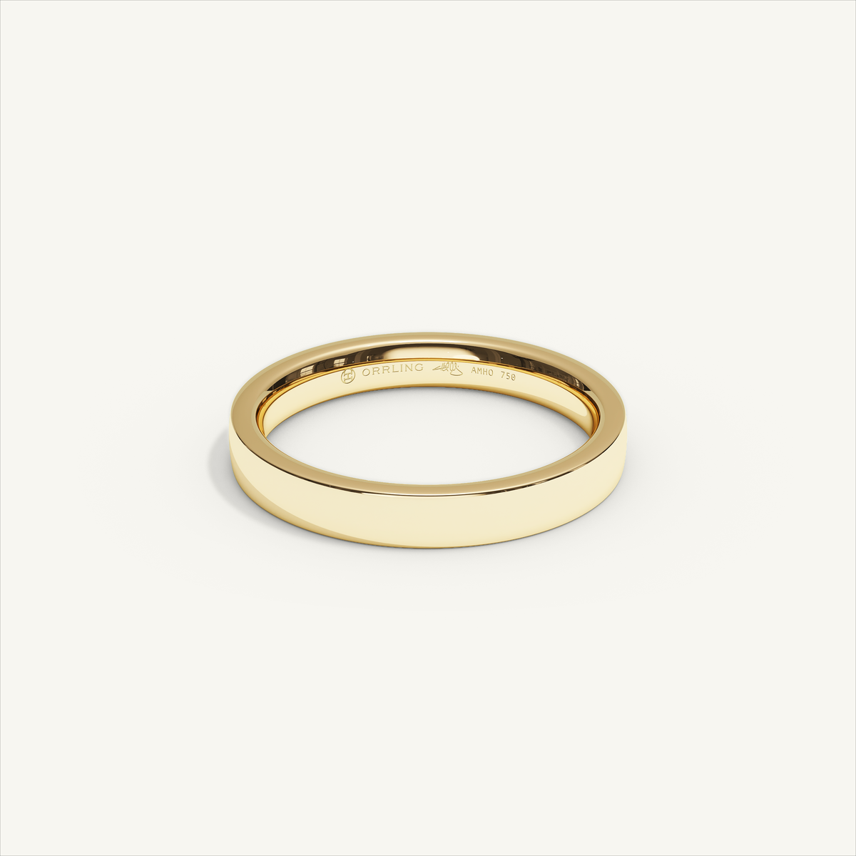 ECHELON 3 mm — 18K yellow gold plain wedding band, product view 0