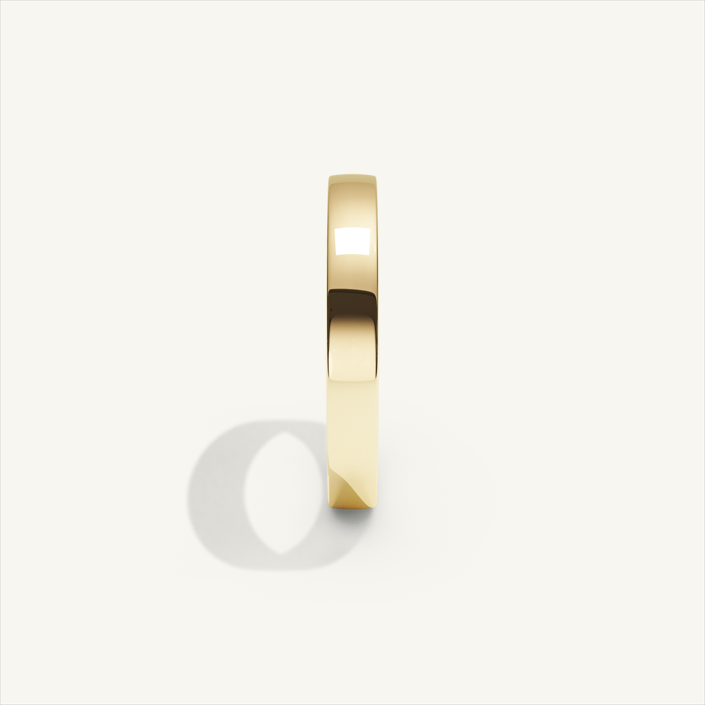 ECHELON 3 mm — 18K yellow gold plain wedding band, product view 3