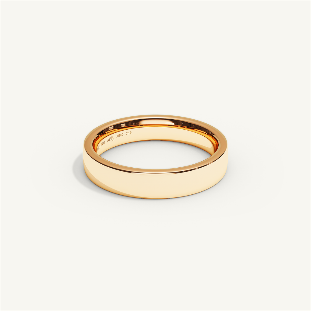 ECHELON 4 mm — 18K rose gold plain wedding band, product view 1