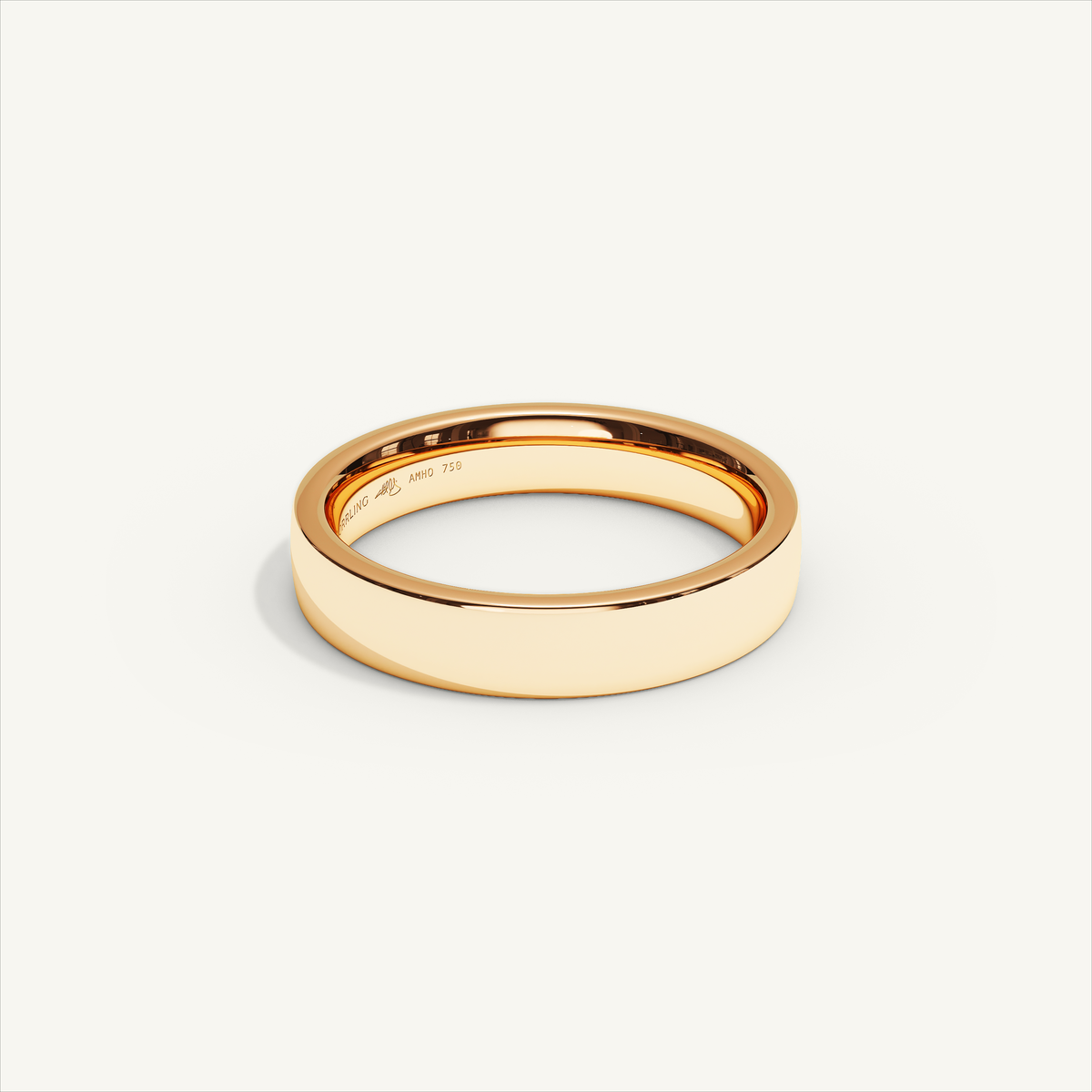 ECHELON 4 mm — 18K rose gold plain wedding band, product view 1