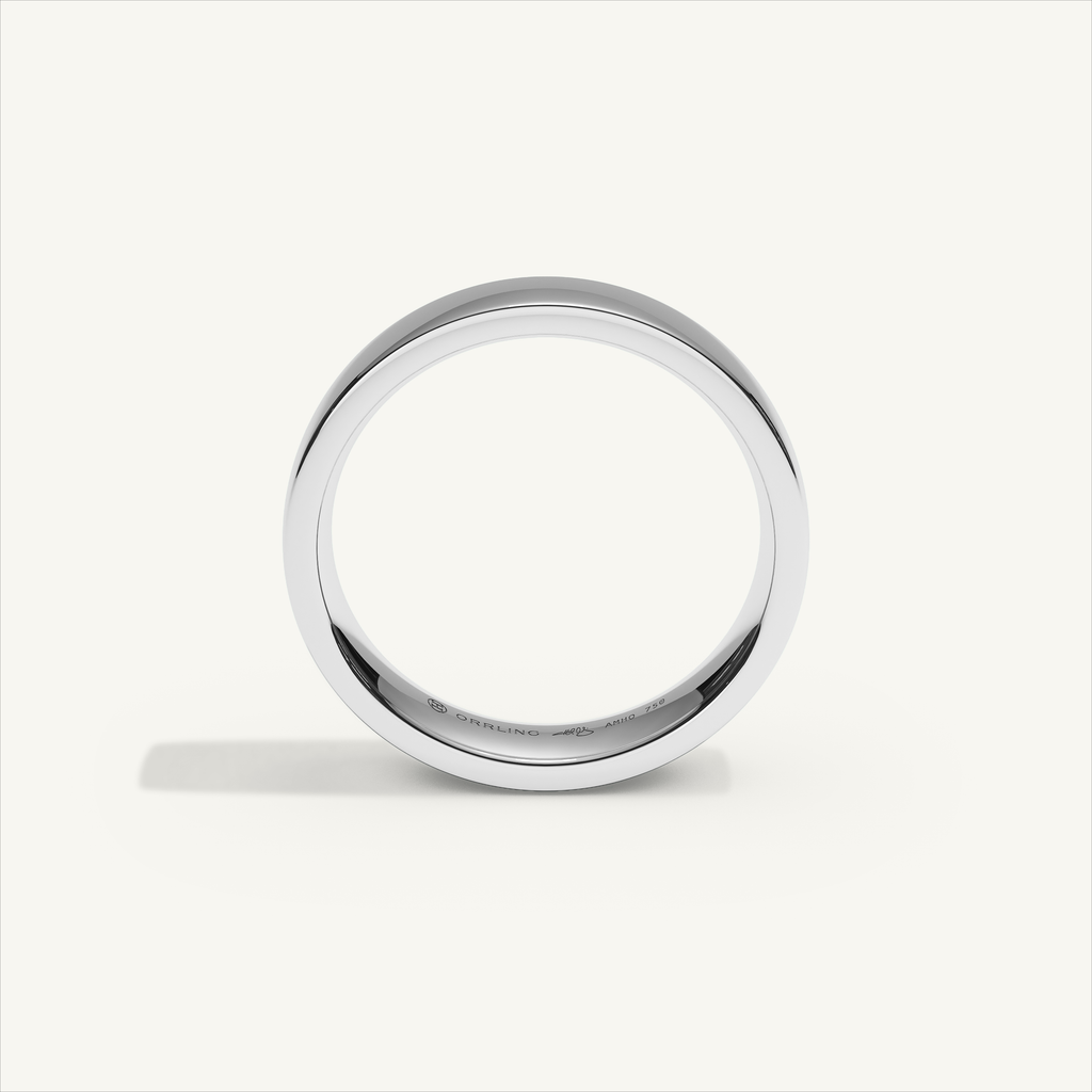ECHELON 4 mm — 18K white gold plain wedding band, product view 2