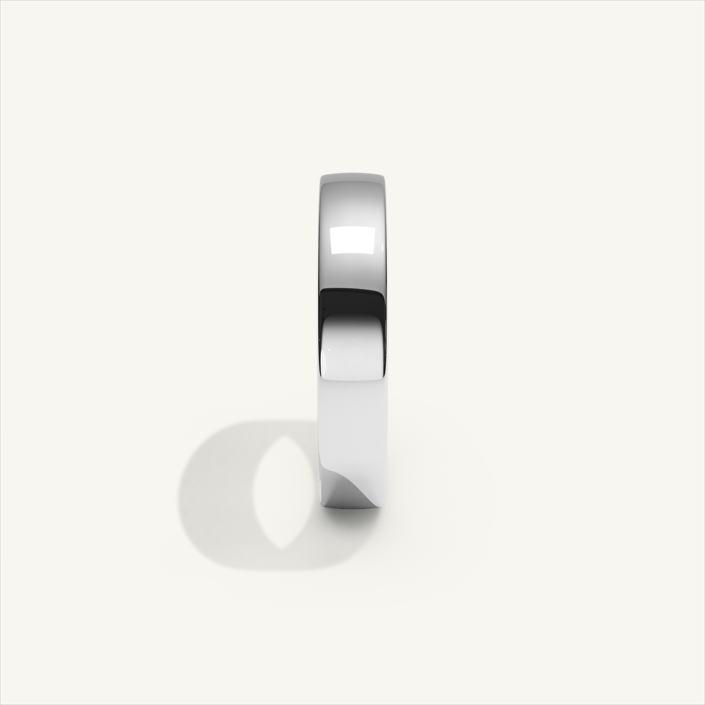 ECHELON 4 mm — 18K white gold plain wedding band, product view 3