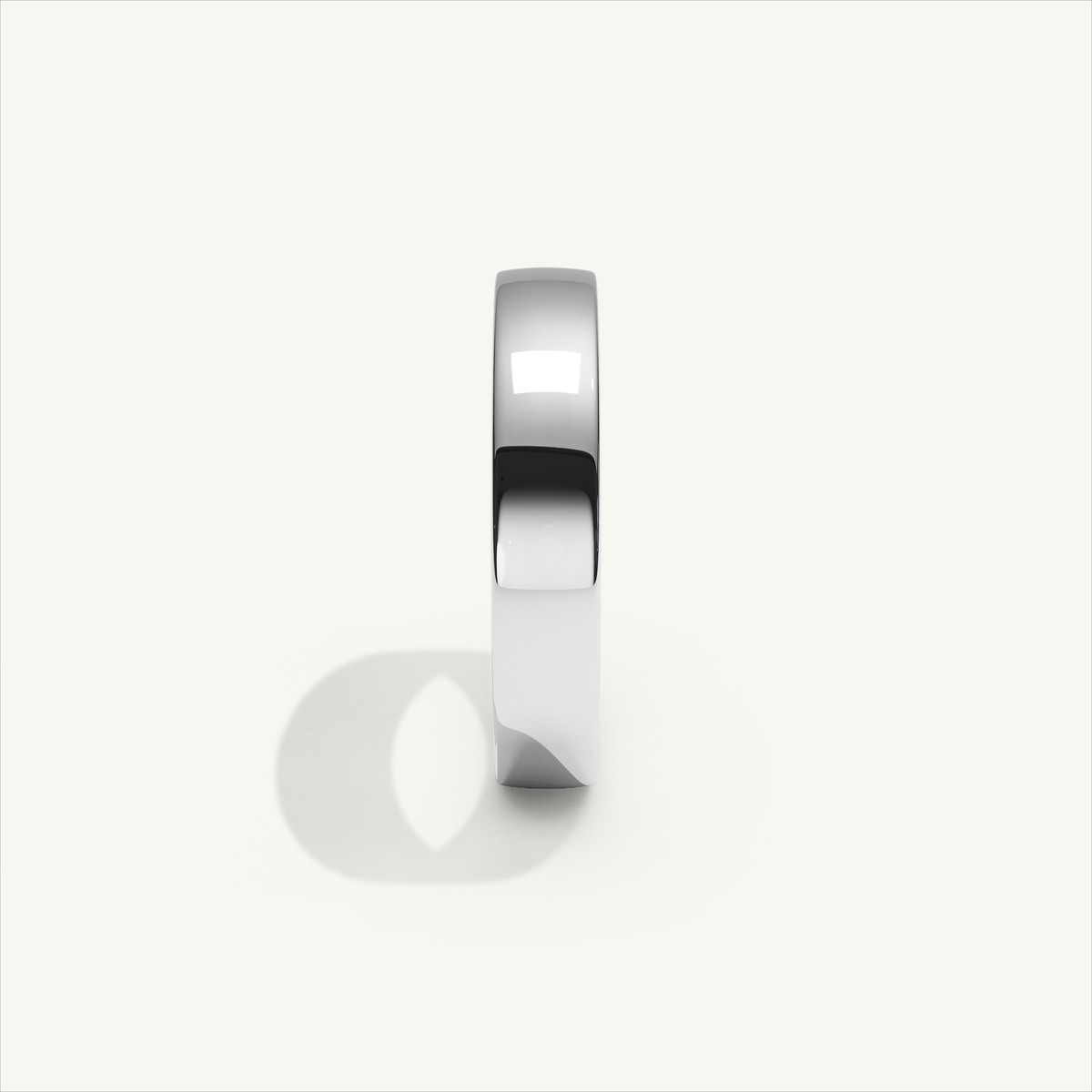 ECHELON 4 mm — 18K white gold plain wedding band, product view 3