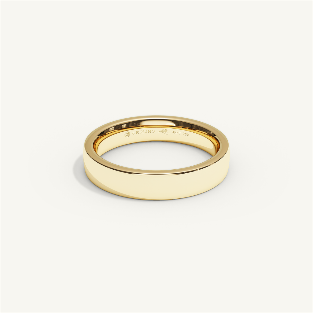ECHELON 4 mm — 18K yellow gold plain wedding band, product view 0