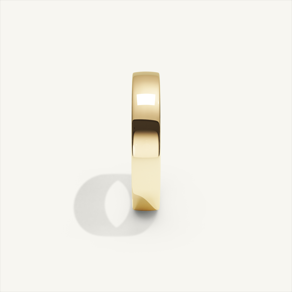ECHELON 4 mm — 18K yellow gold plain wedding band, product view 3