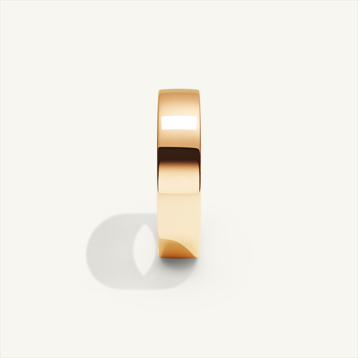 ECHELON 5 mm — 18K rose gold plain wedding band, product view 3