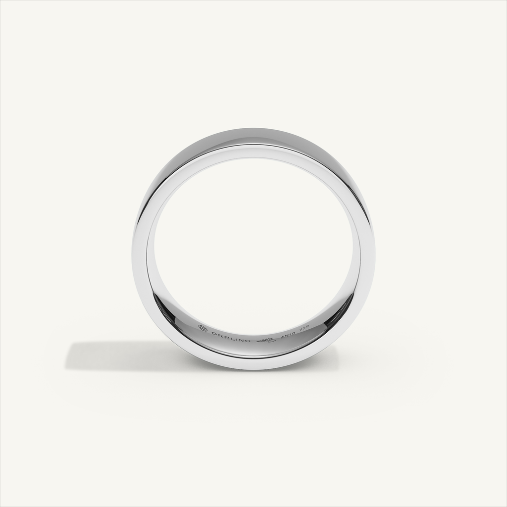 ECHELON 5 mm — 18K white gold plain wedding band, product view 2