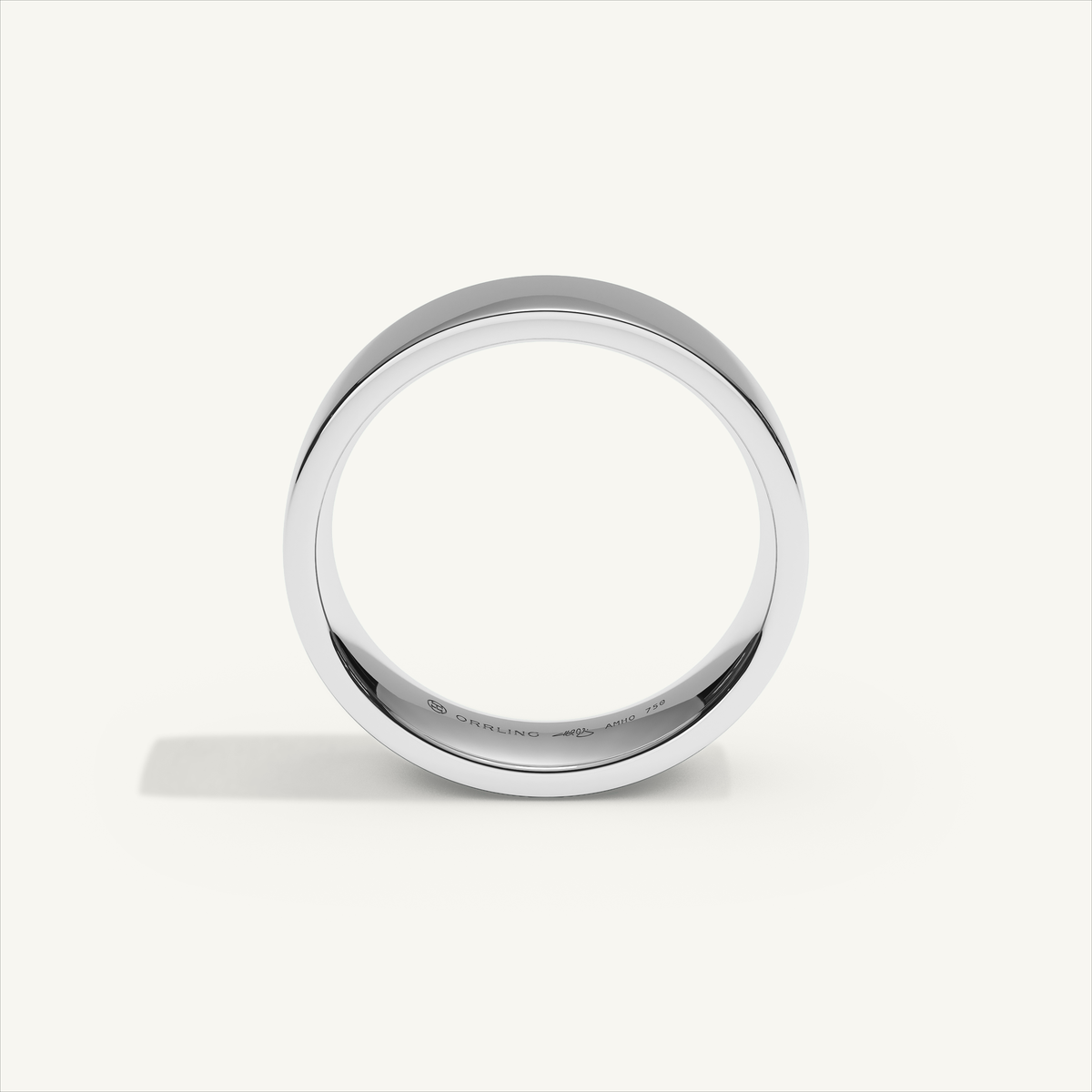 ECHELON 5 mm — 18K white gold plain wedding band, product view 2