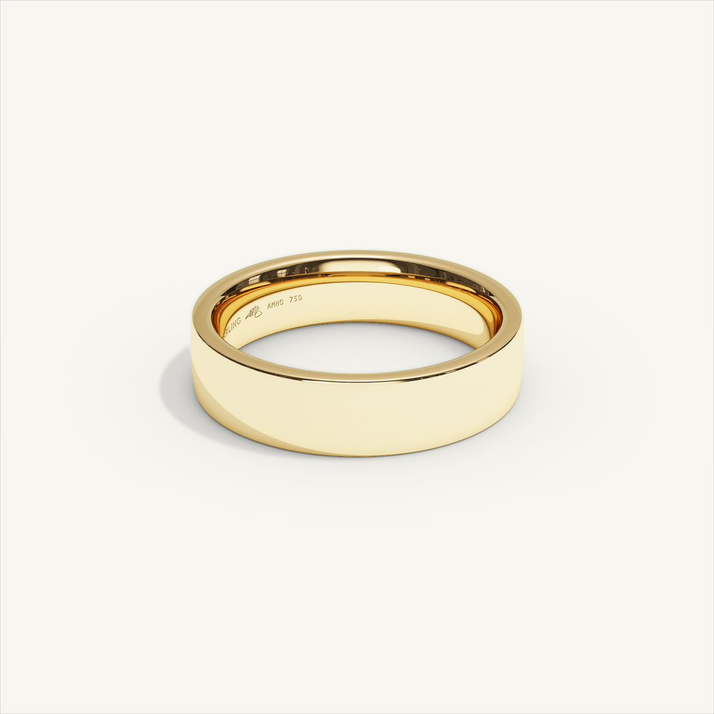 ECHELON 5 mm — 18K yellow gold plain wedding band, product view 1