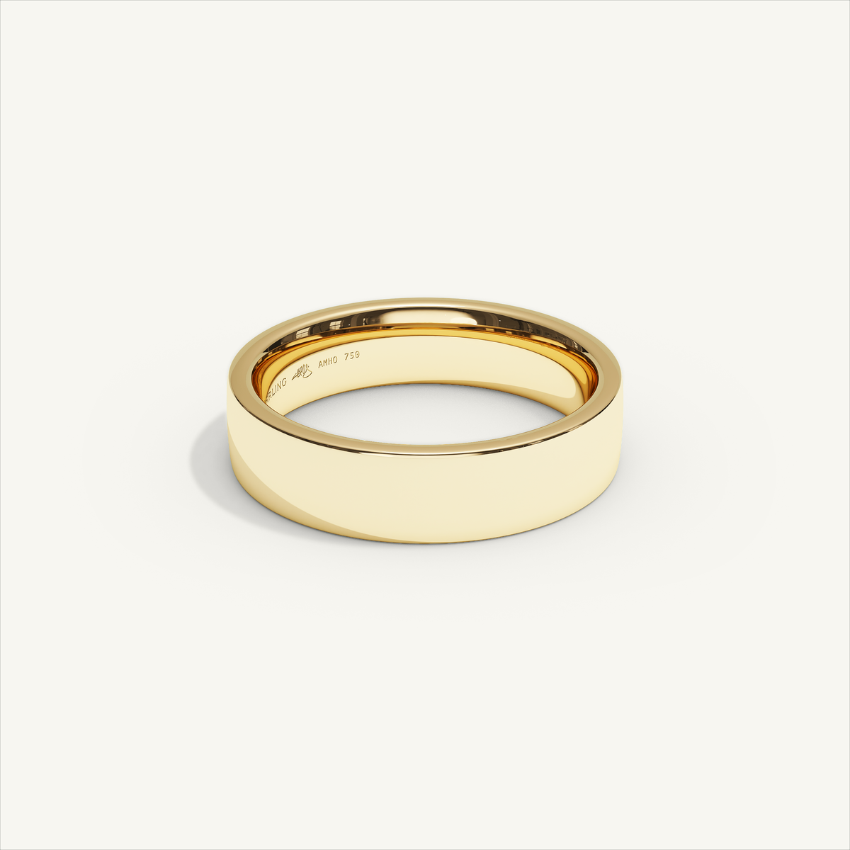 ECHELON 5 mm — 18K yellow gold plain wedding band, product view 1