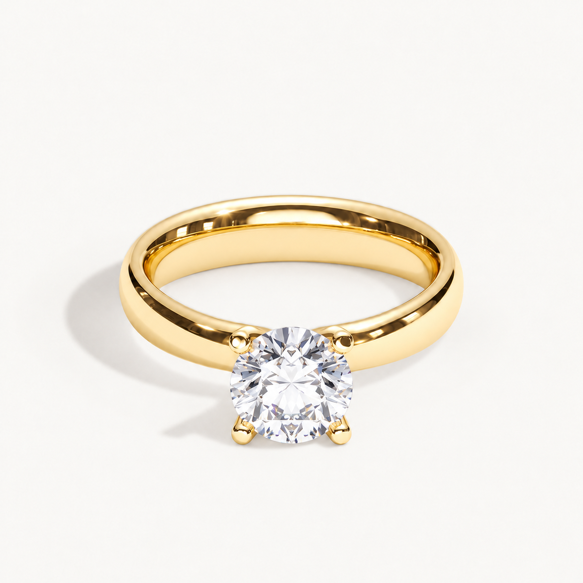 Orrling FlowOne yellow gold 1 ct – front diamond size view