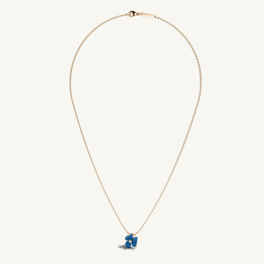 Gisela Blue Agate Solitaire Necklace — view 4