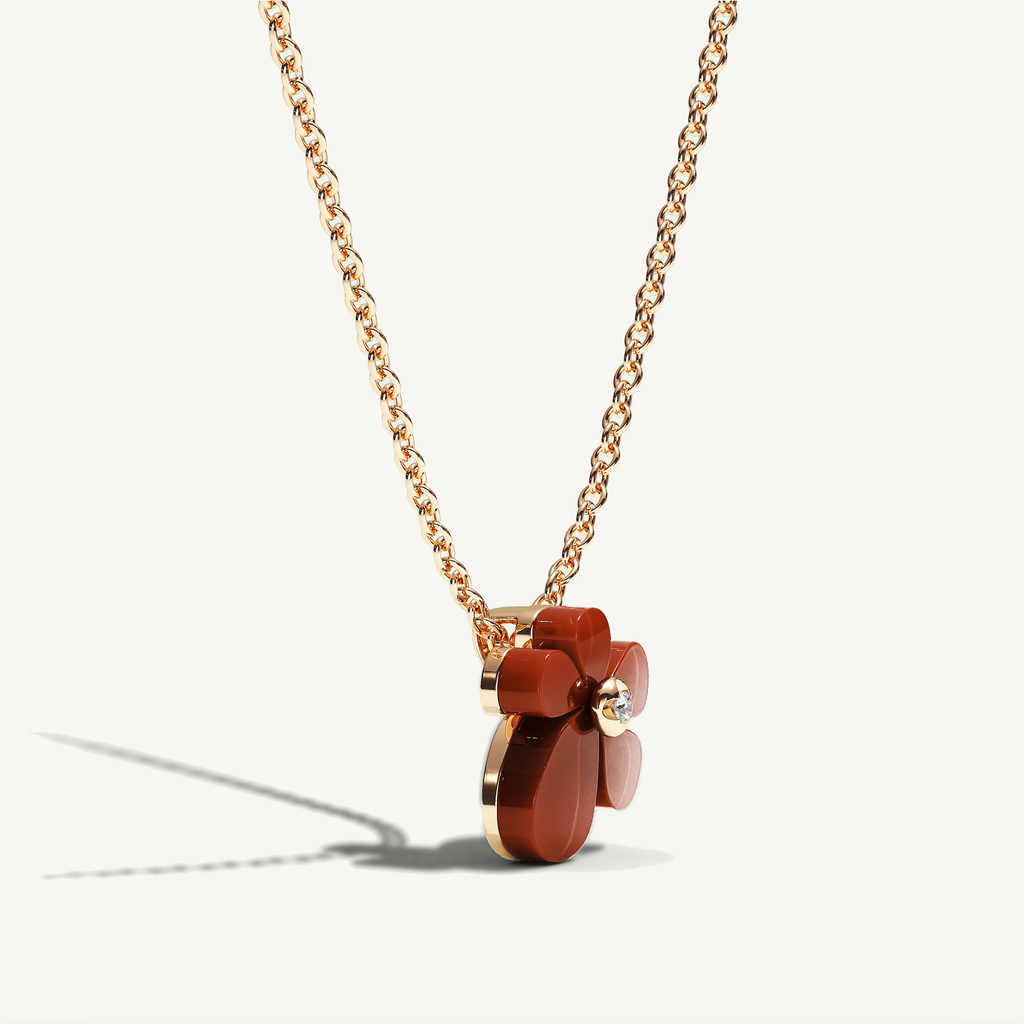 Gisela Carnelian Solitaire Necklace — view 2