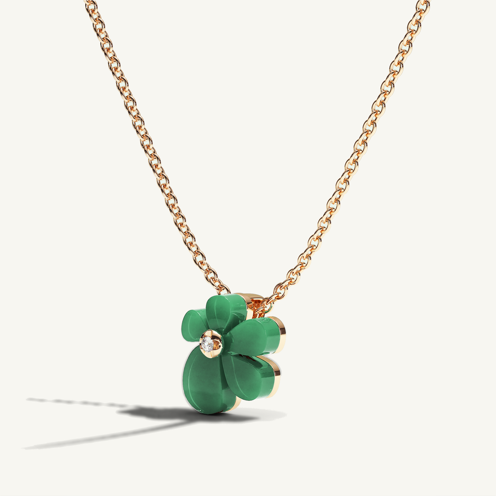 Gisela Chrysoprase Solitaire Necklace — view 3