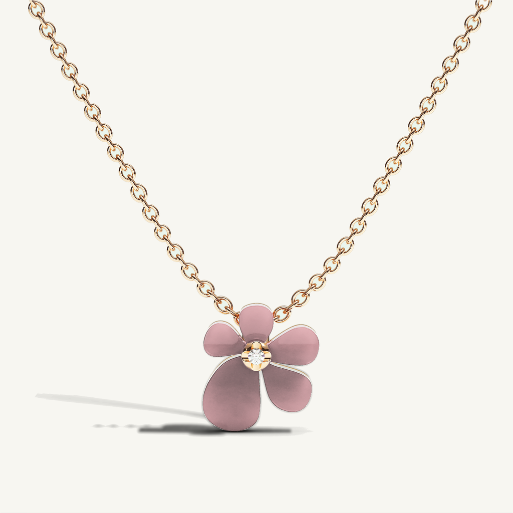 Gisela Rose Quartz Solitaire Necklace — view 1