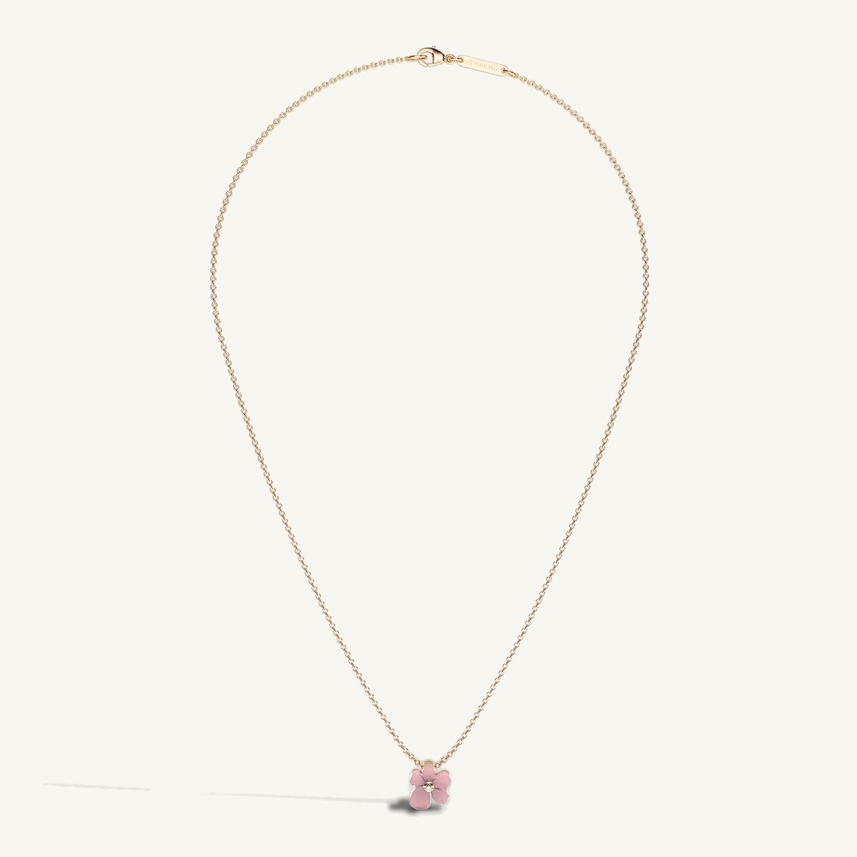 Gisela Rose Quartz Solitaire Necklace — view 5