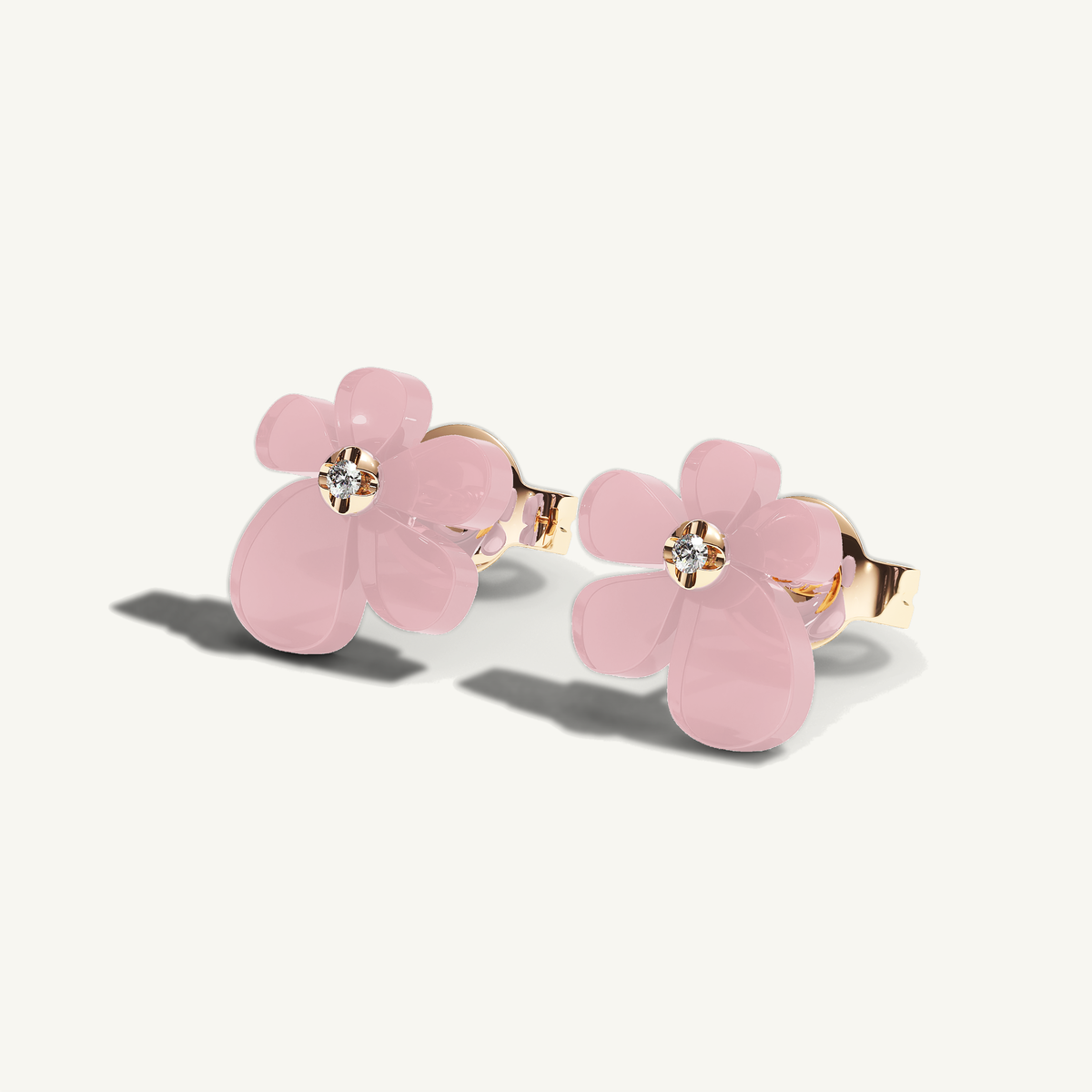 Gisela Rose Quartz Studs — view 3