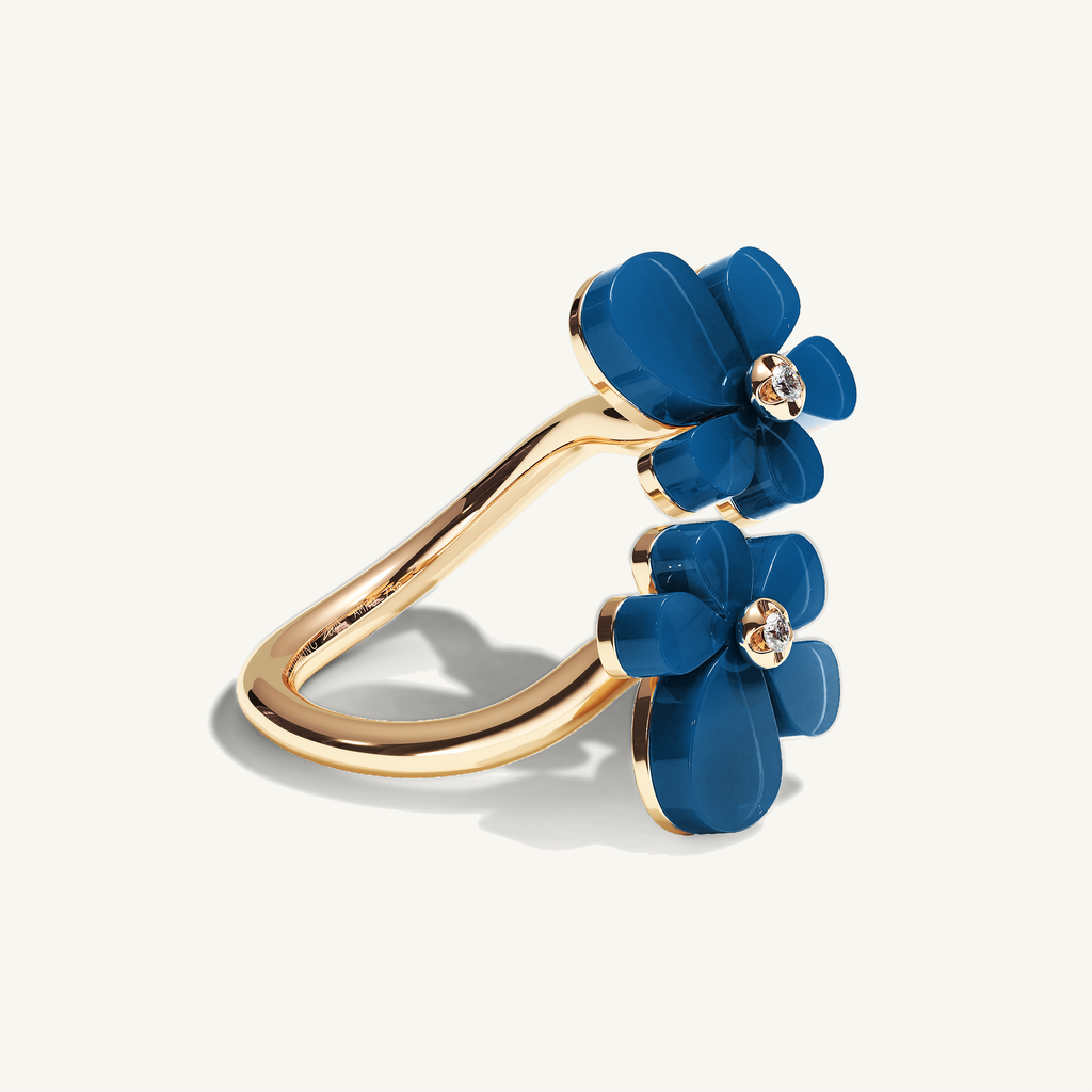 Gisela Blue Agate Siblings Ring — view 2