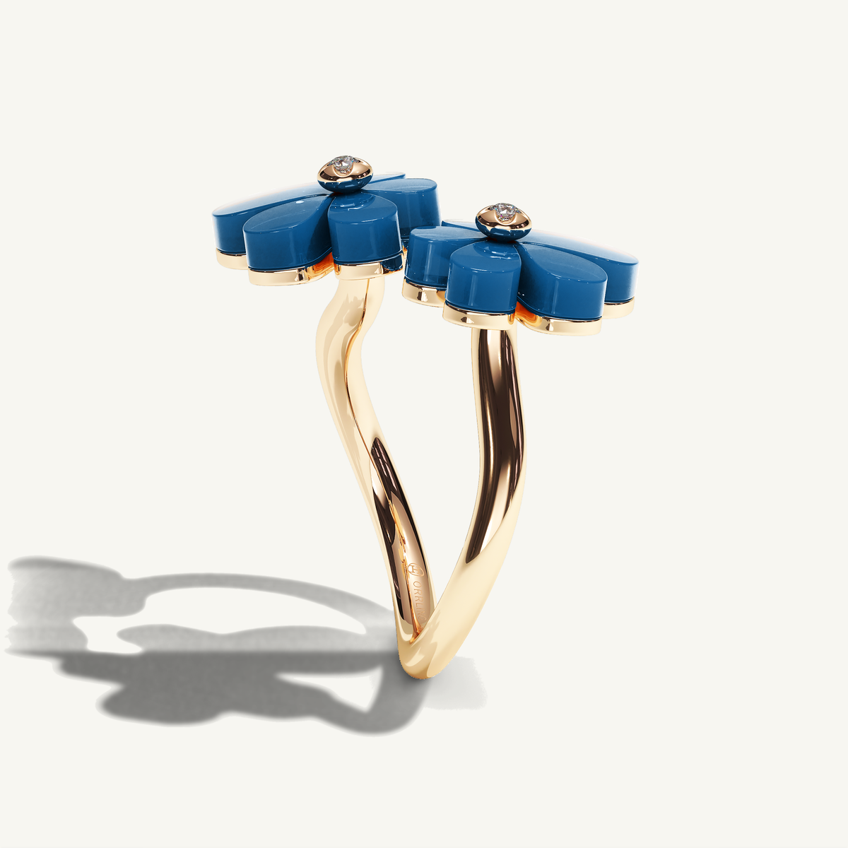 Gisela Blue Agate Siblings Ring — view 4