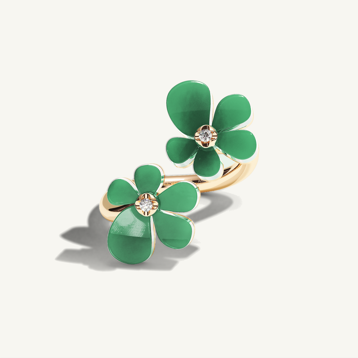 Gisela Chrysoprase Siblings Ring — view 1