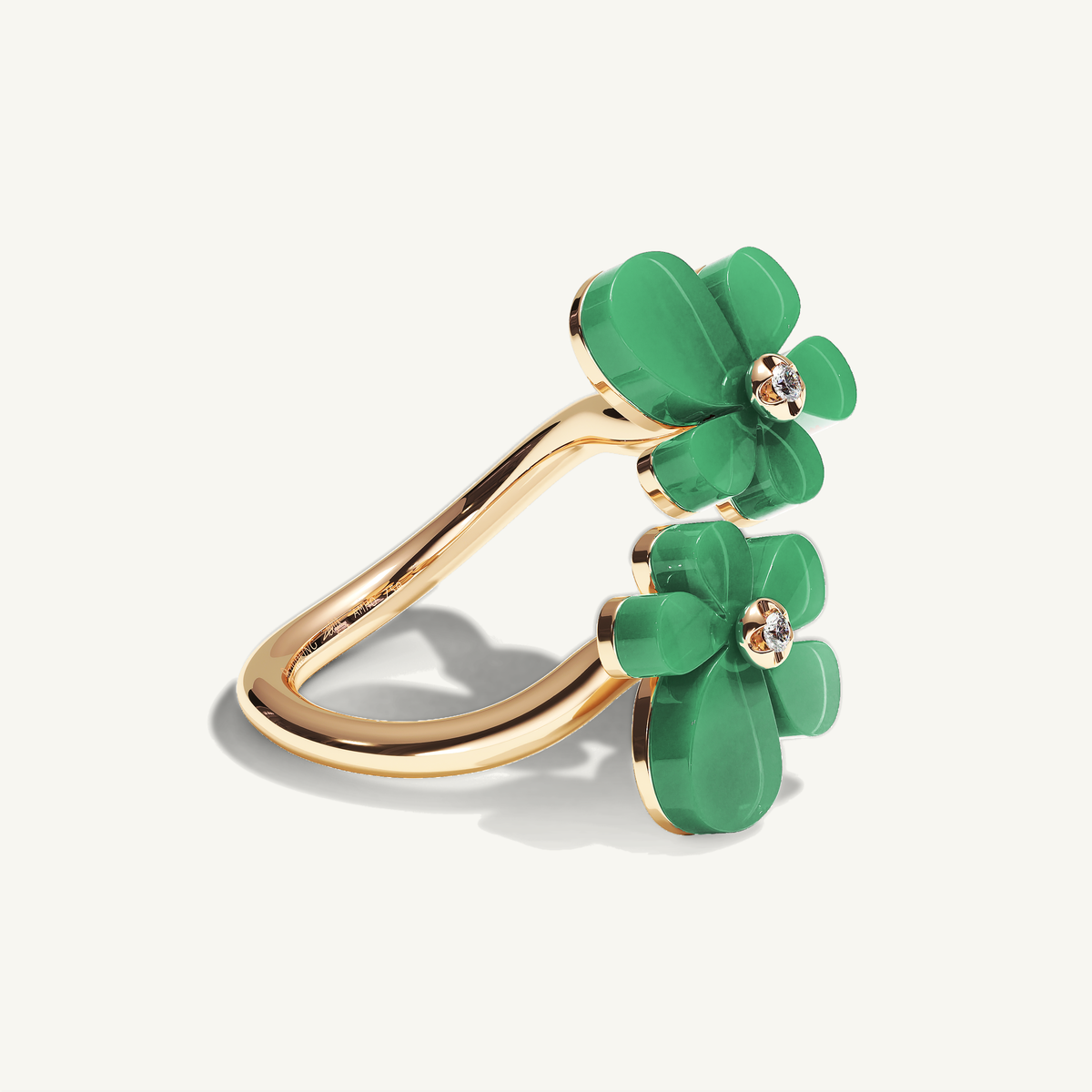 Gisela Chrysoprase Siblings Ring — view 2