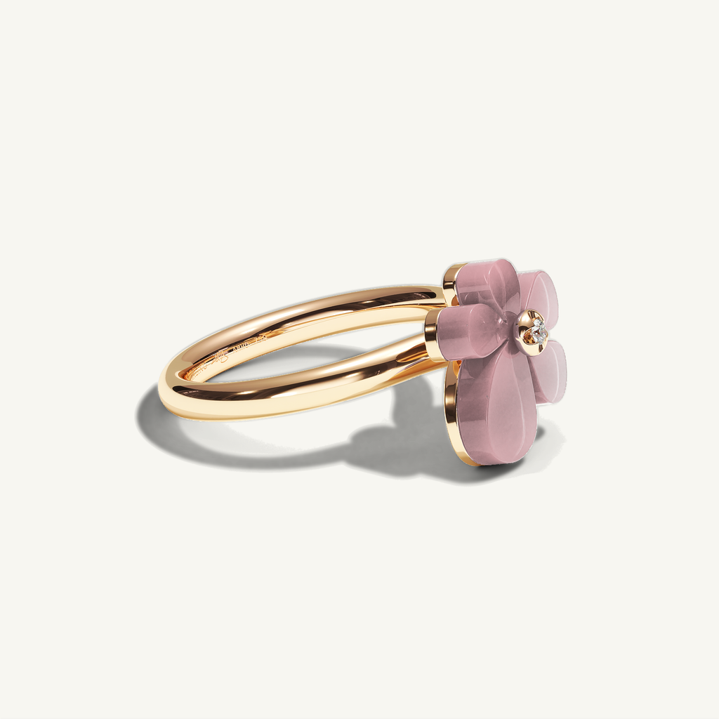 Gisela Rose Quartz Solitaire Ring — view 2