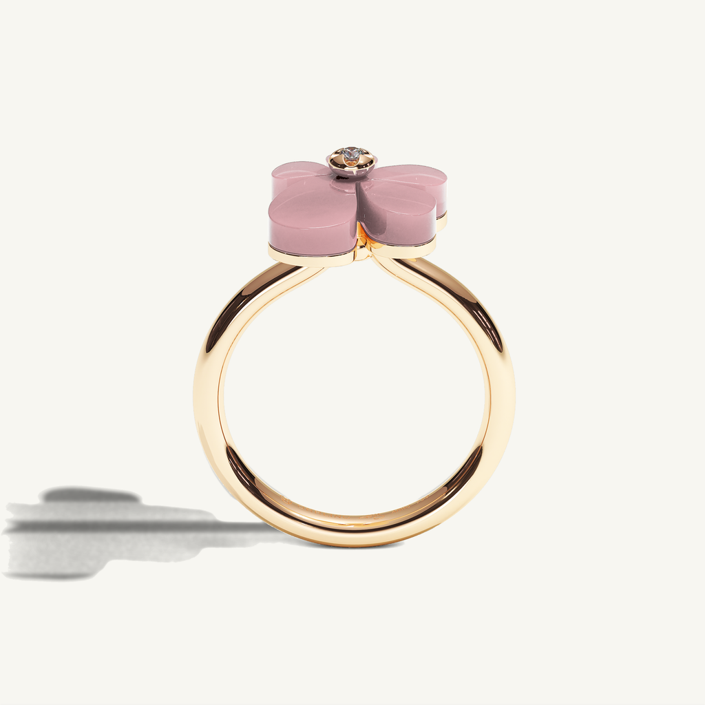 Gisela Rose Quartz Solitaire Ring — view 3