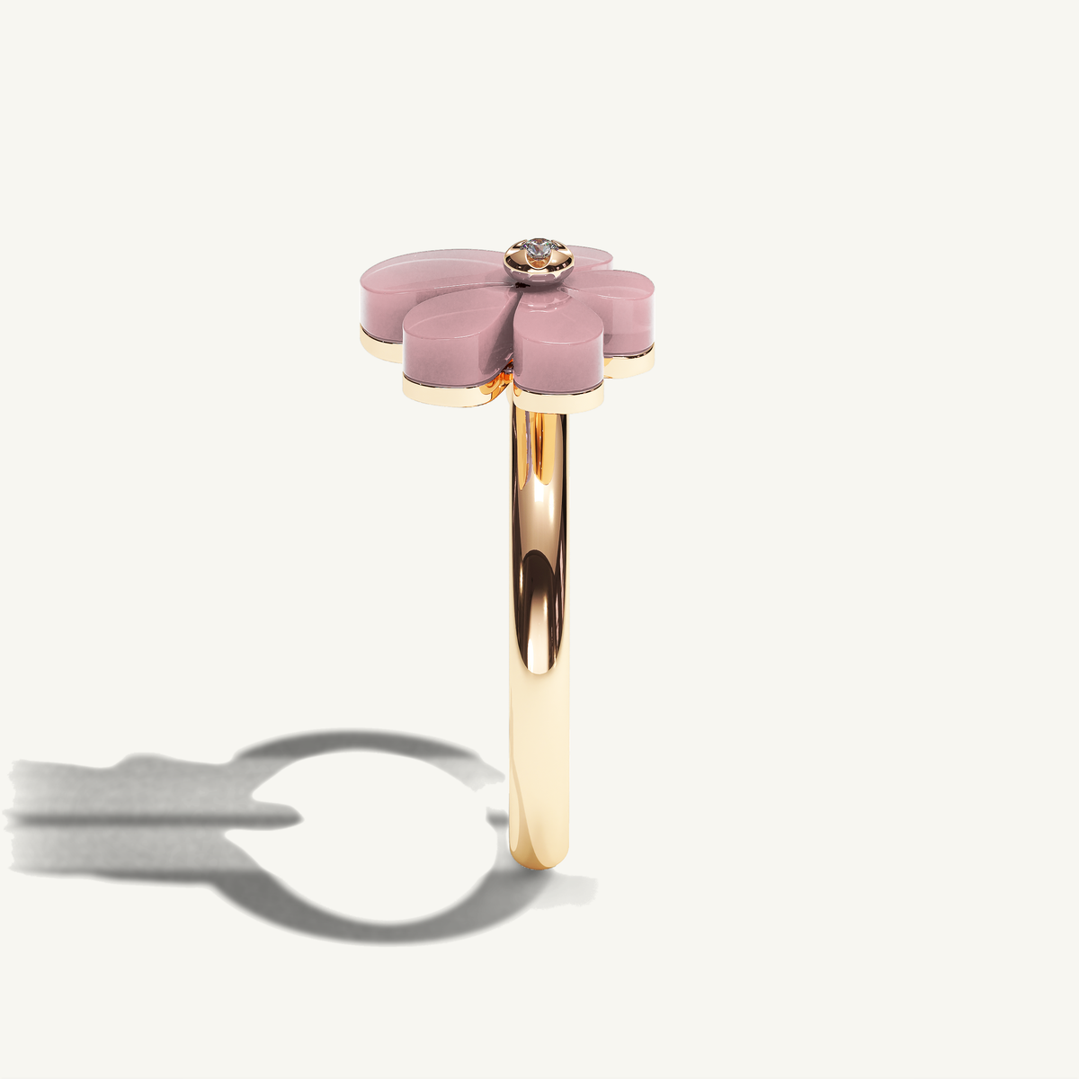 Gisela Rose Quartz Solitaire Ring — view 4