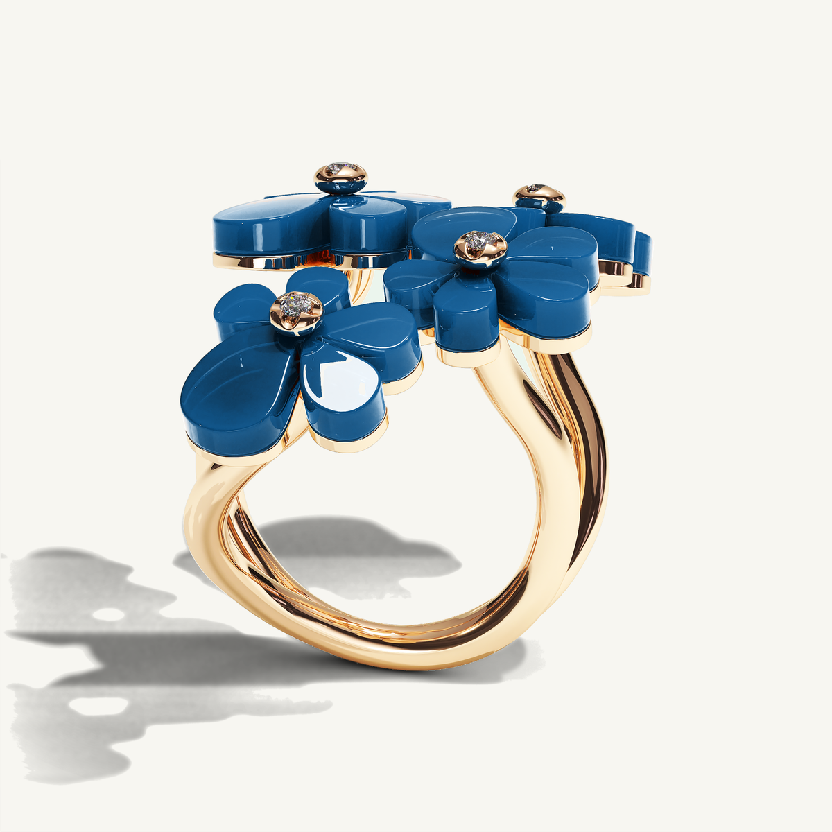Gisela Blue Agate Tetra Ring — view 3