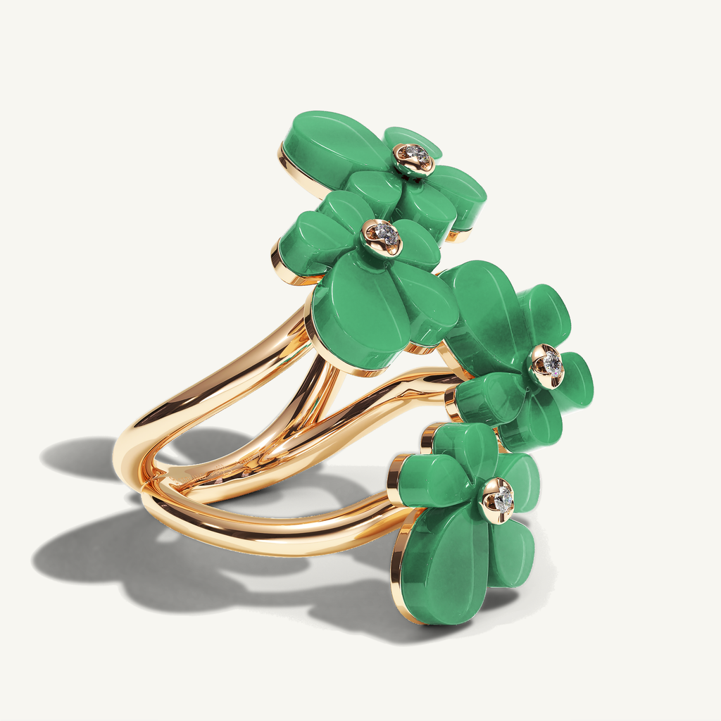 Gisela Chrysoprase Tetra Ring — view 2