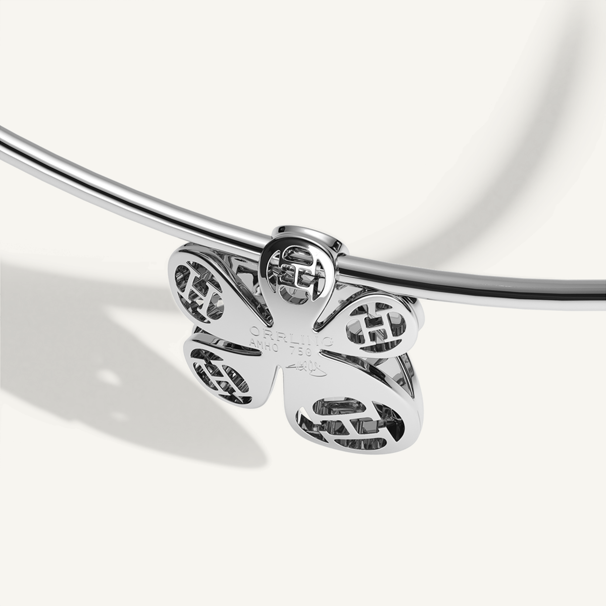 Gisela Bloom Neck Cuff – White Gold product view 3