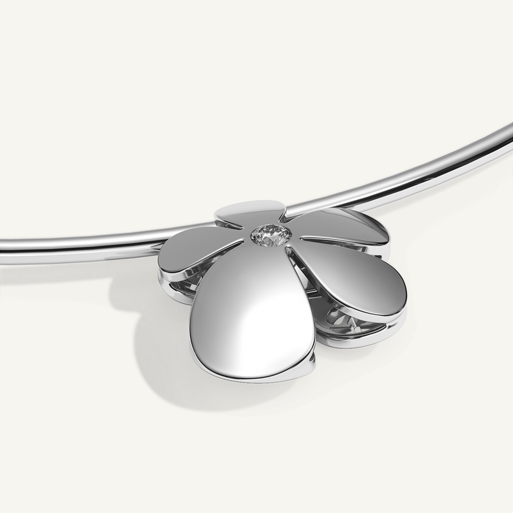 Gisela Bloom Neck Cuff – White Gold product view 4