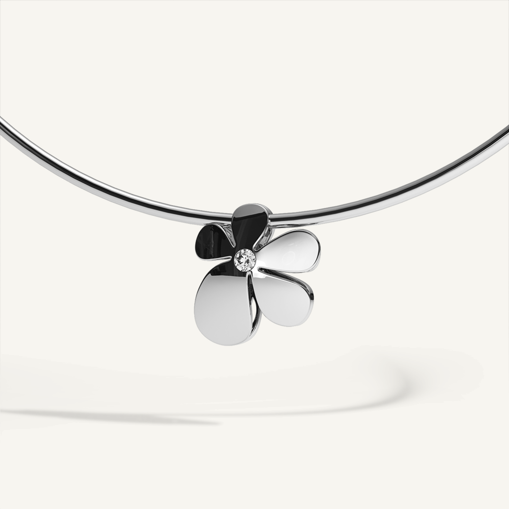 Gisela Bloom Neck Cuff – White Gold product view 5