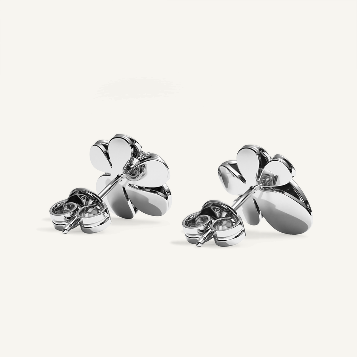 Gisela Diamond Flower Studs – White Gold product view 3