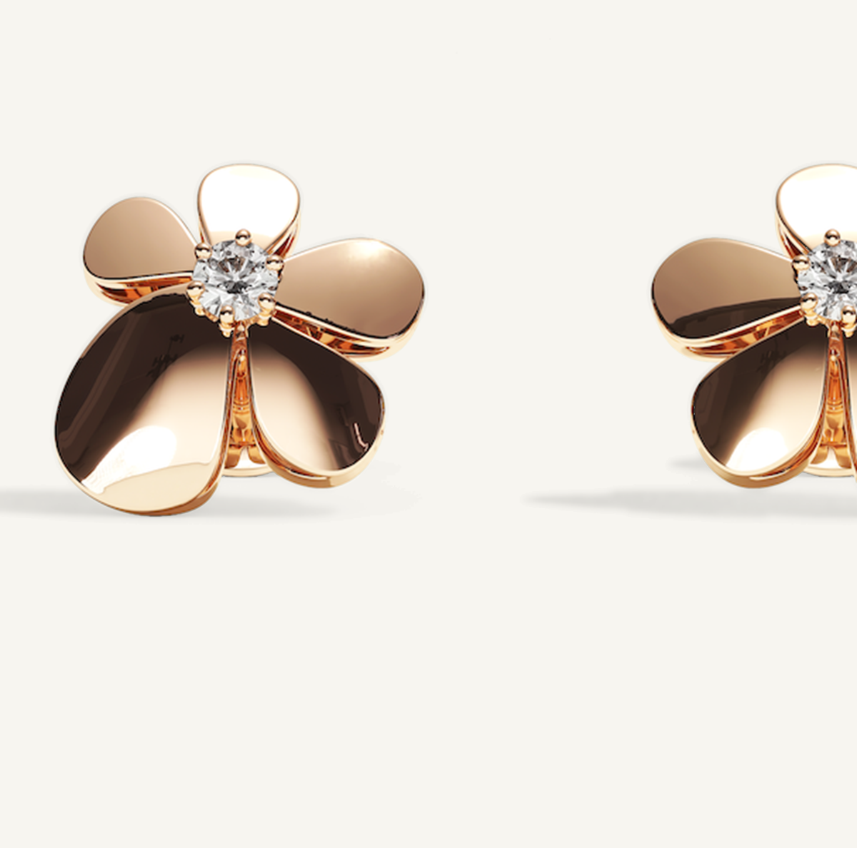 Gisela Diamond Flower Studs – Rose Gold product view 2