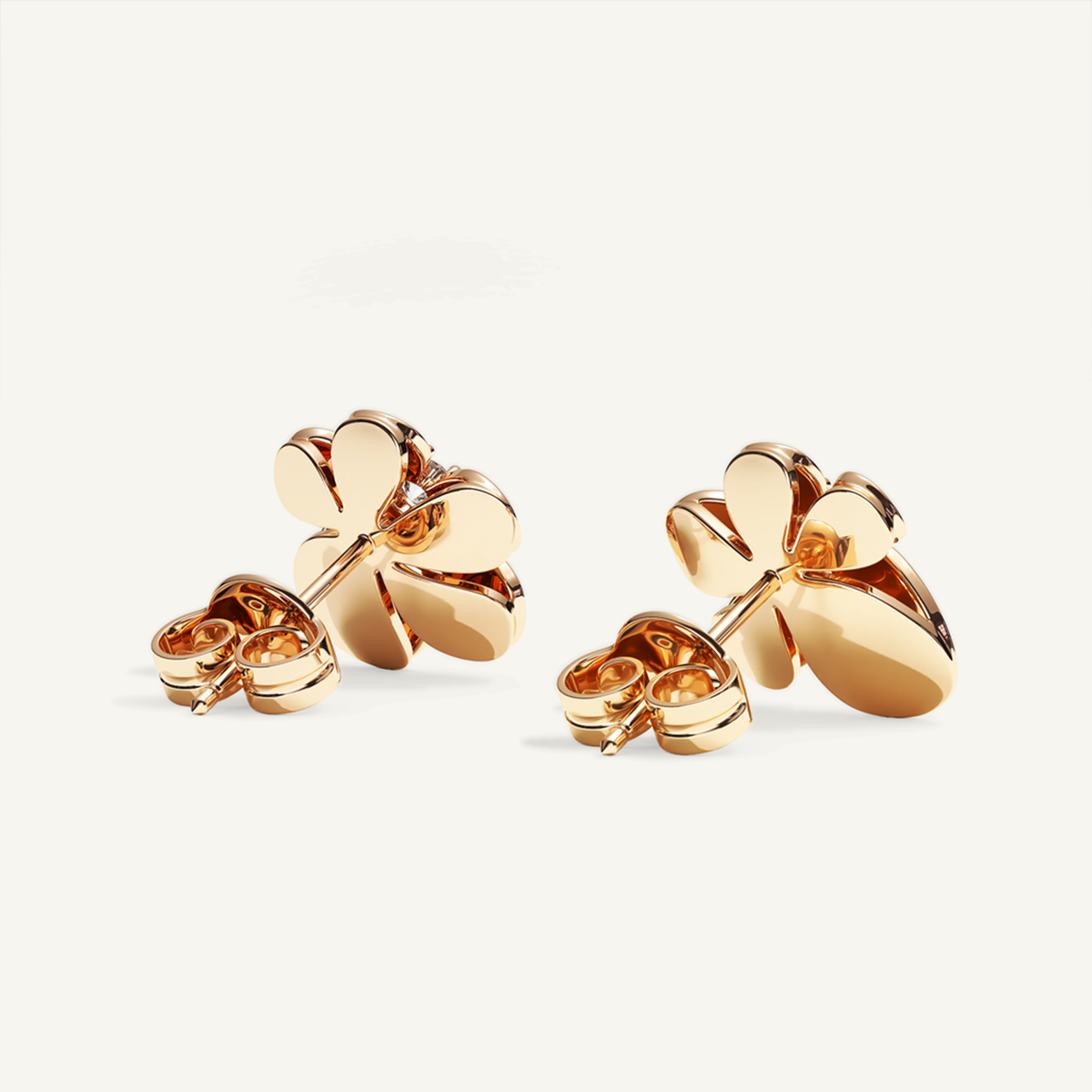 Gisela Diamond Flower Studs – Rose Gold product view 3