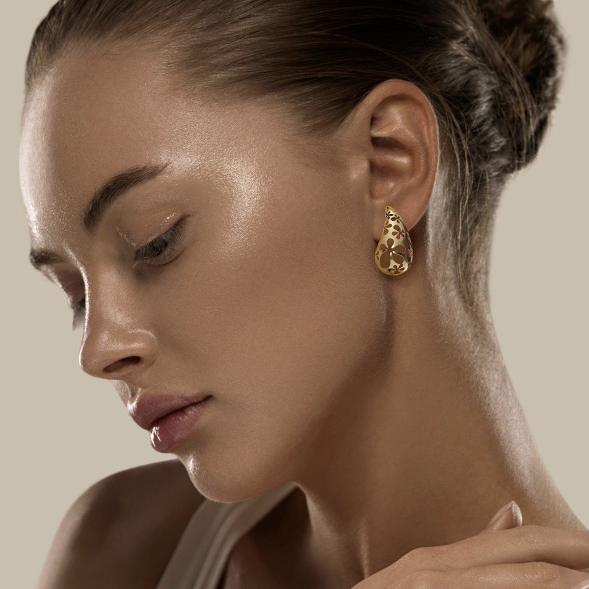 Gisela Ear Drops –  on model 5