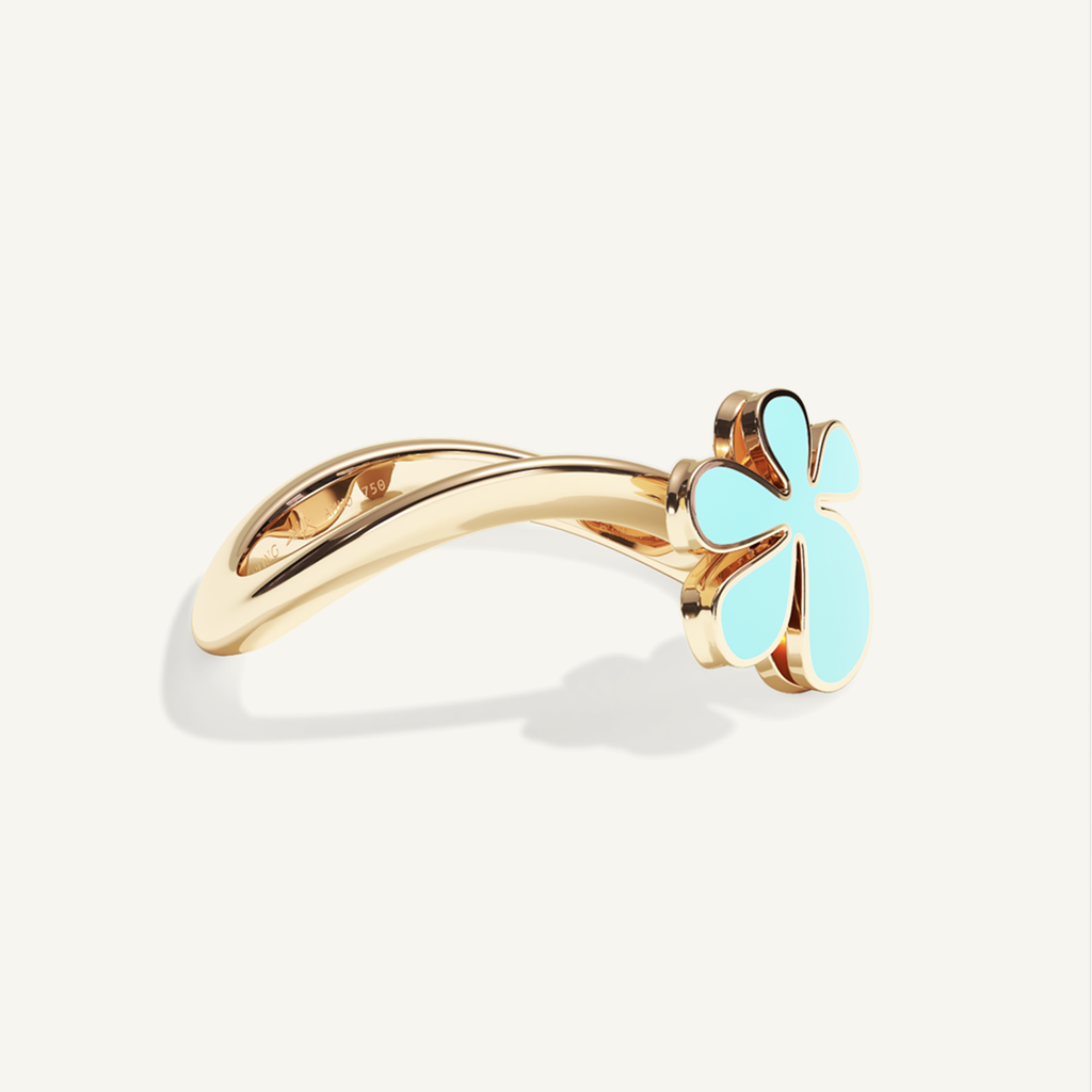 Gisela Enamel Ring – Electric Turquoise product view 2