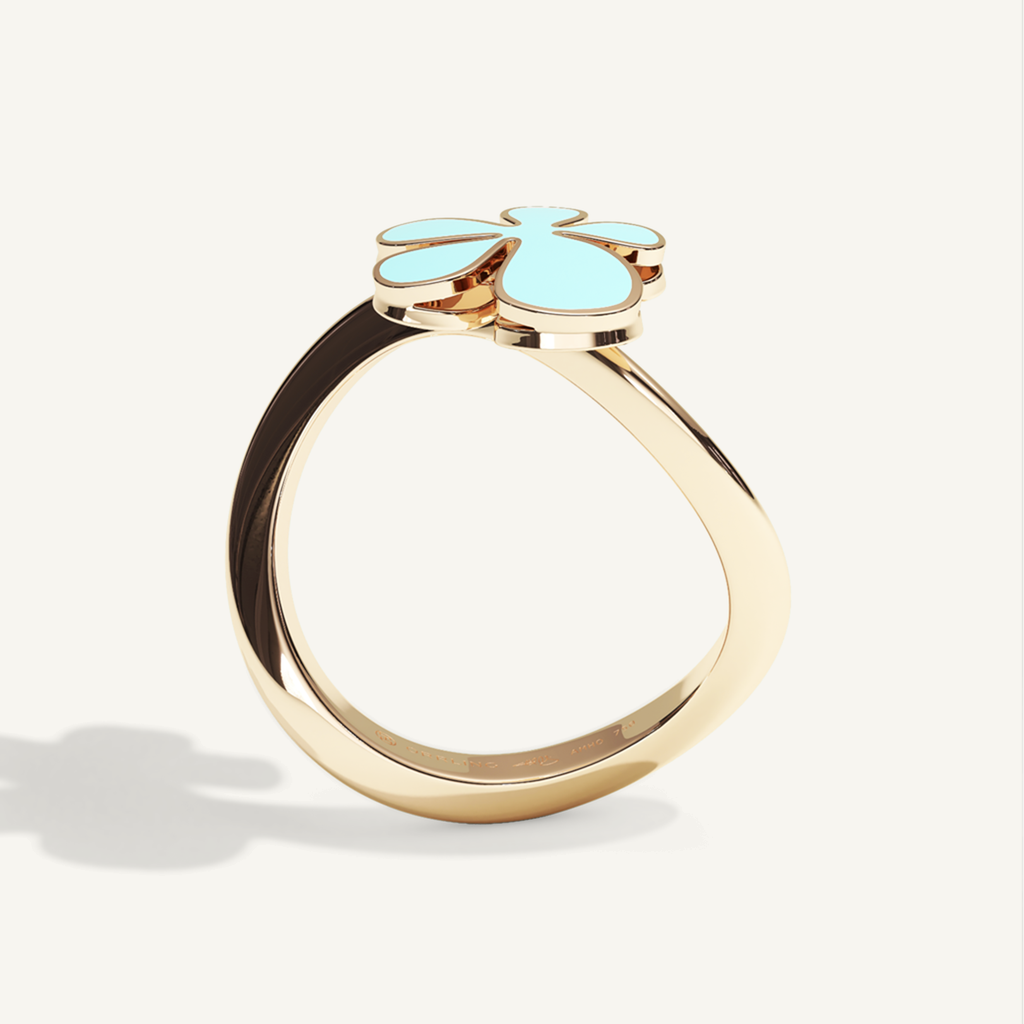 Gisela Enamel Ring – Electric Turquoise product view 3