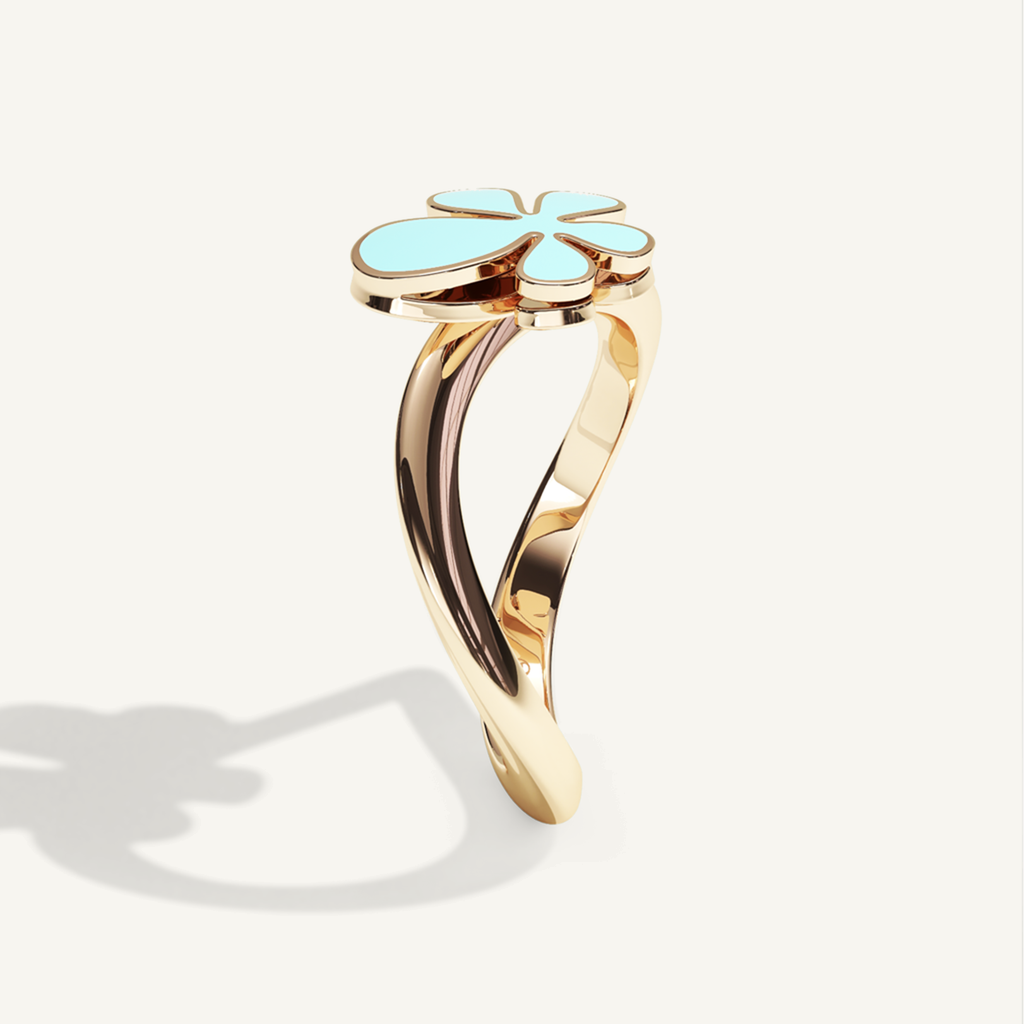 Gisela Enamel Ring – Electric Turquoise product view 4