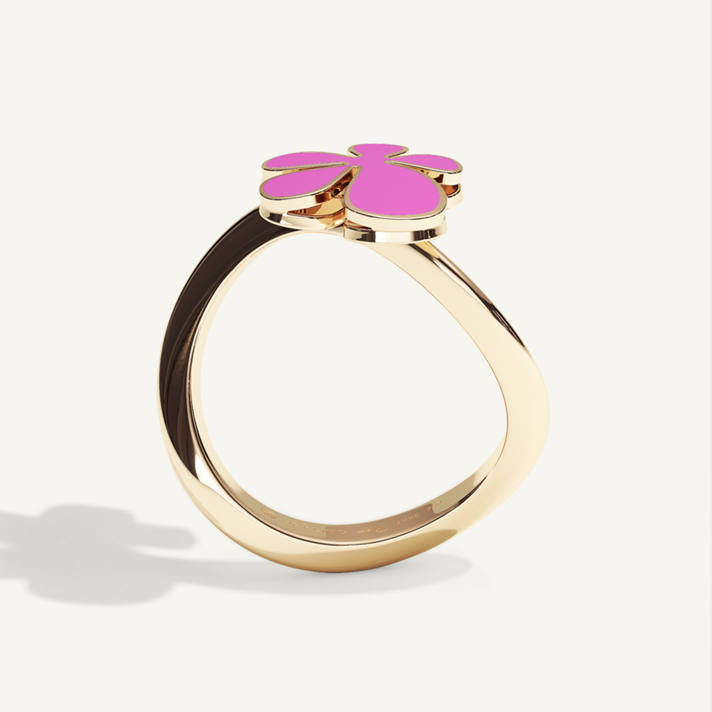 Gisela Enamel Ring – Hot Pink product view 3