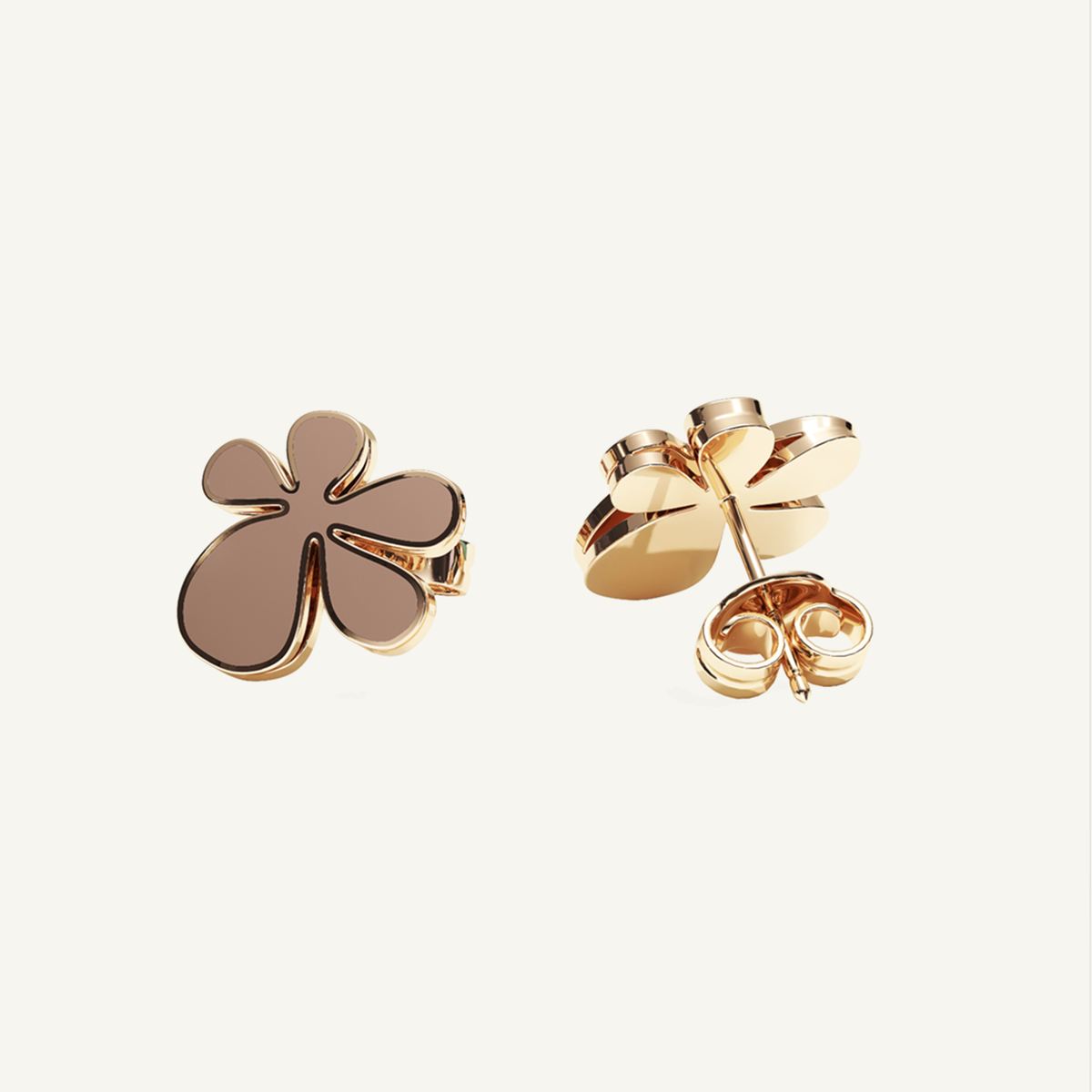 Gisela Enamel Studs – Mocca Brown product view 2