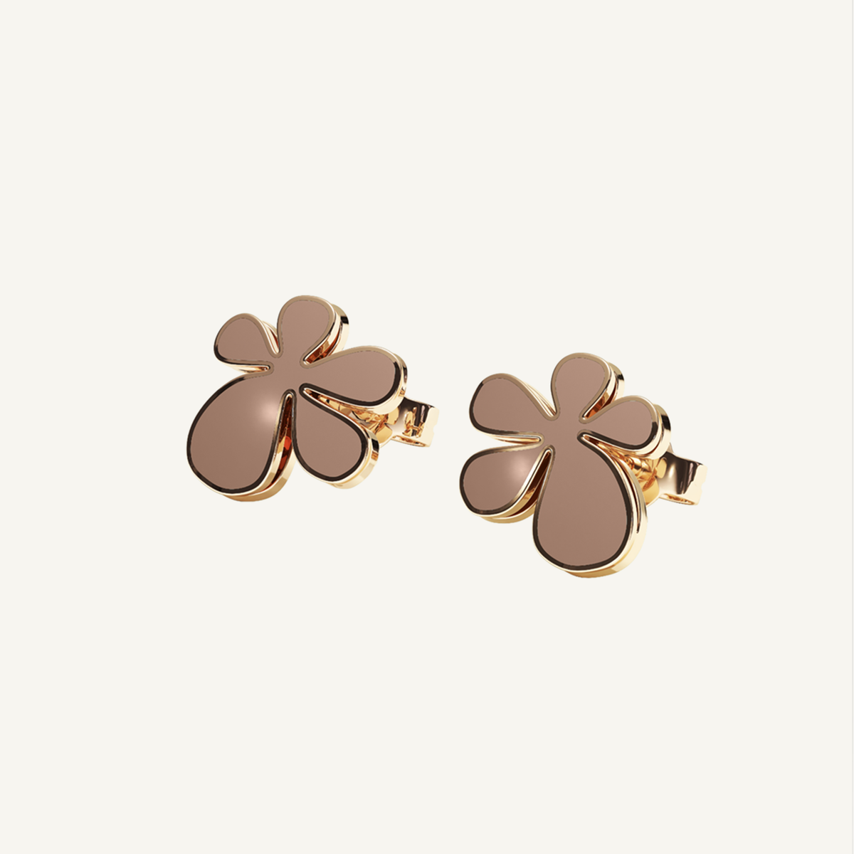 Gisela Enamel Studs – Mocca Brown product view 3