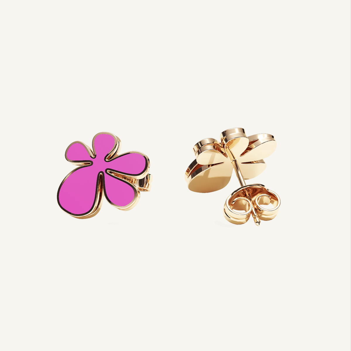 Gisela Enamel Studs – Hot Pink product view 2