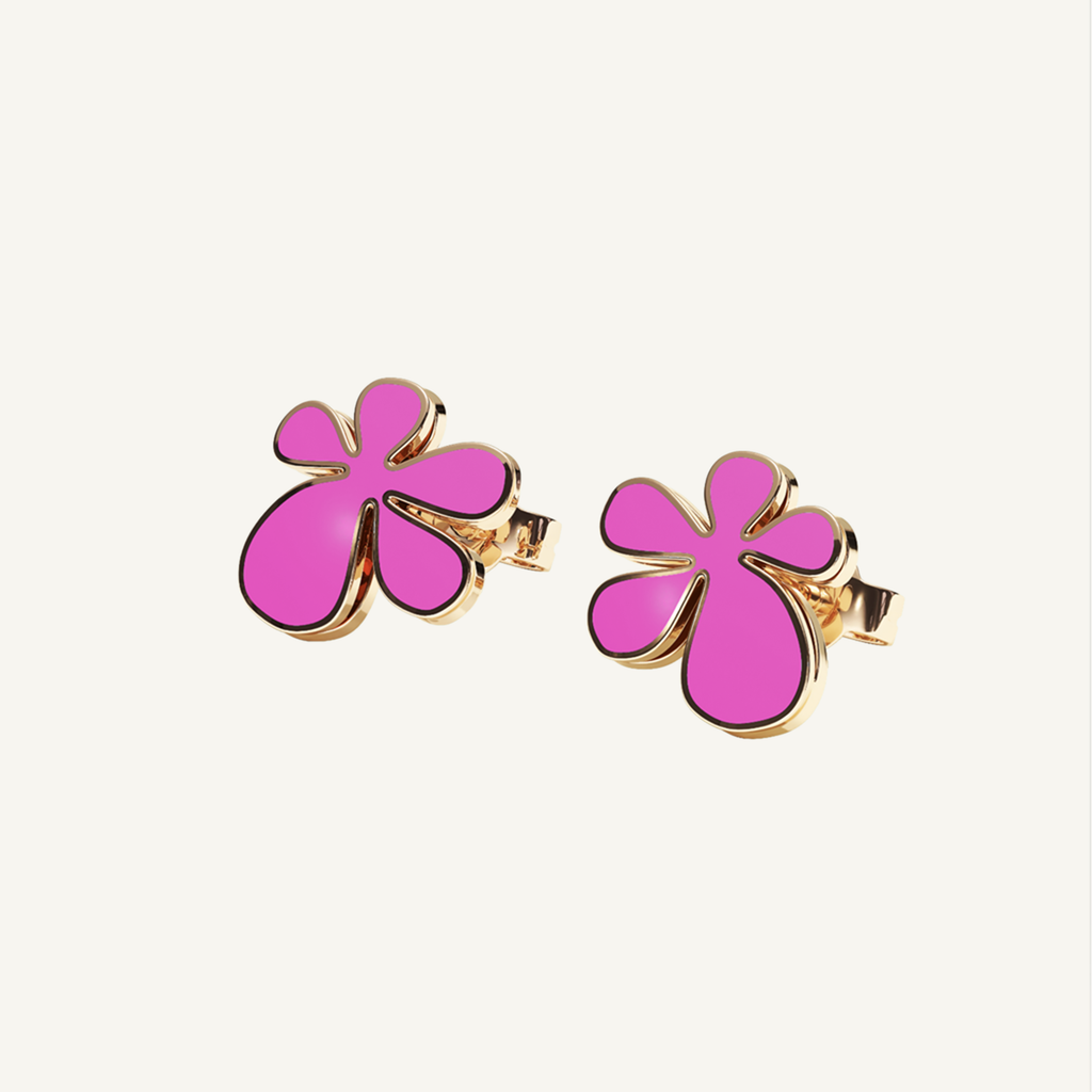 Gisela Enamel Studs – Hot Pink product view 3