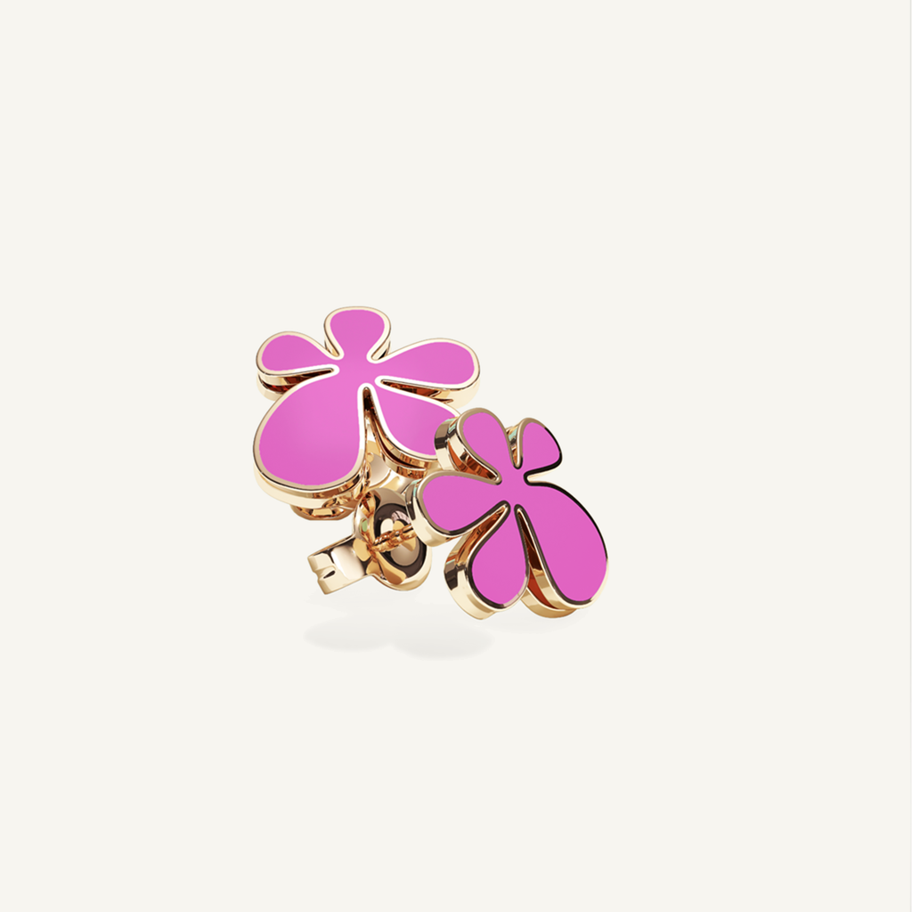 Gisela Enamel Studs – Hot Pink product view 4
