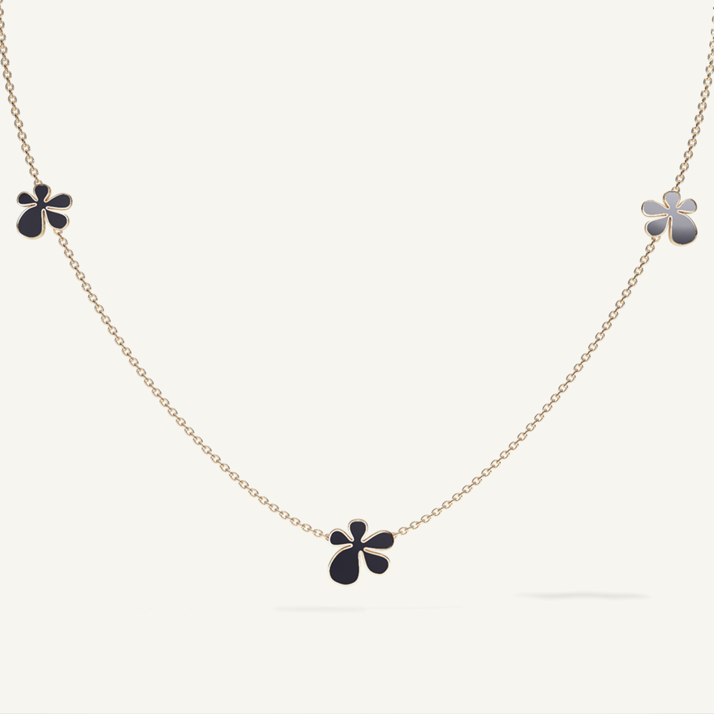 Gisela Enamel Trilogy Necklace – Midnight Black product view 2