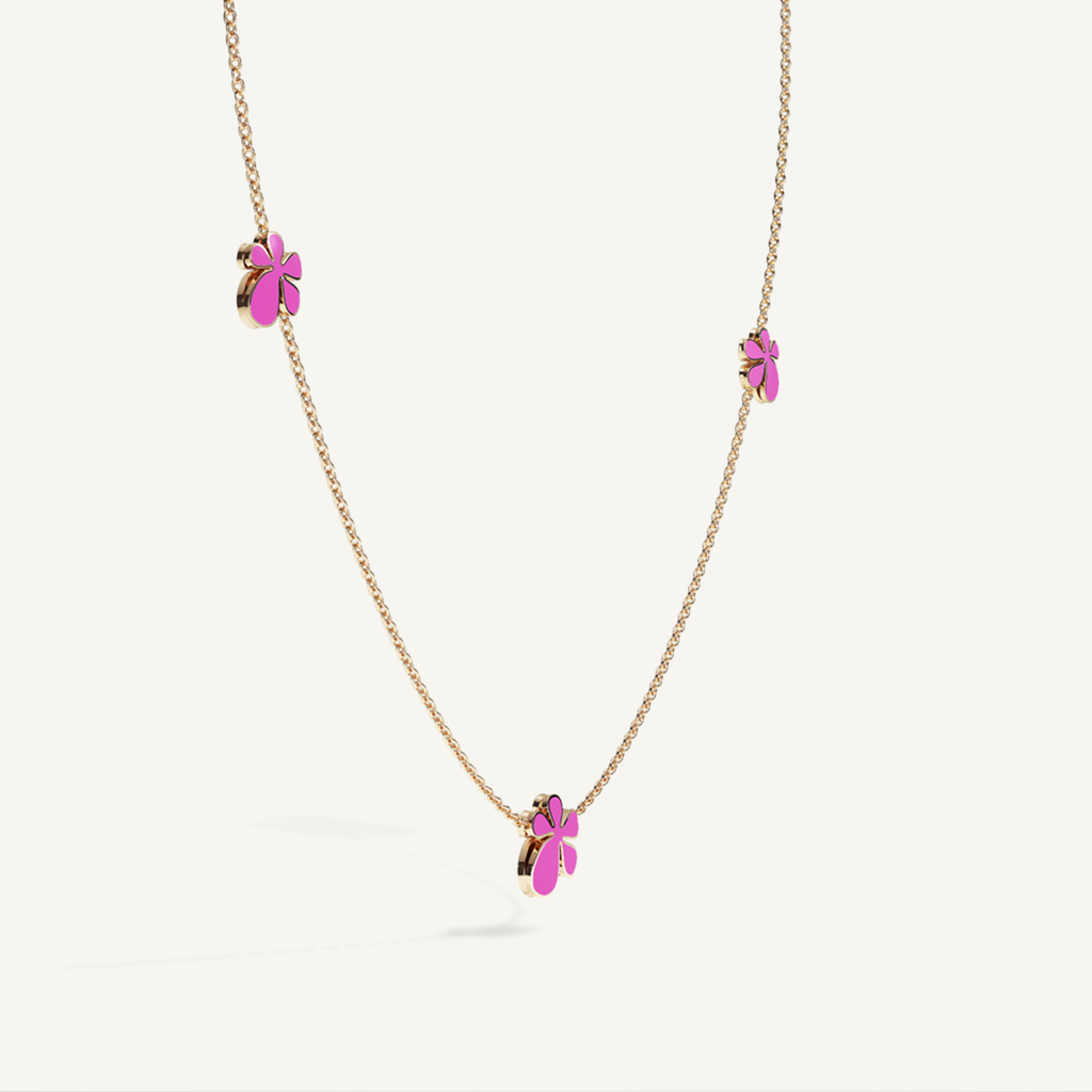 Gisela Enamel Trilogy Necklace – Hot Pink product view 2