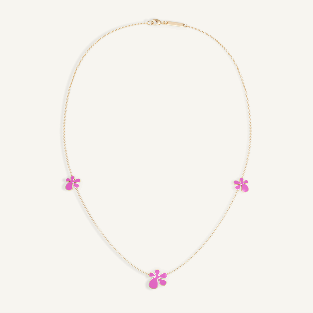 Gisela Enamel Trilogy Necklace – Hot Pink product view 4